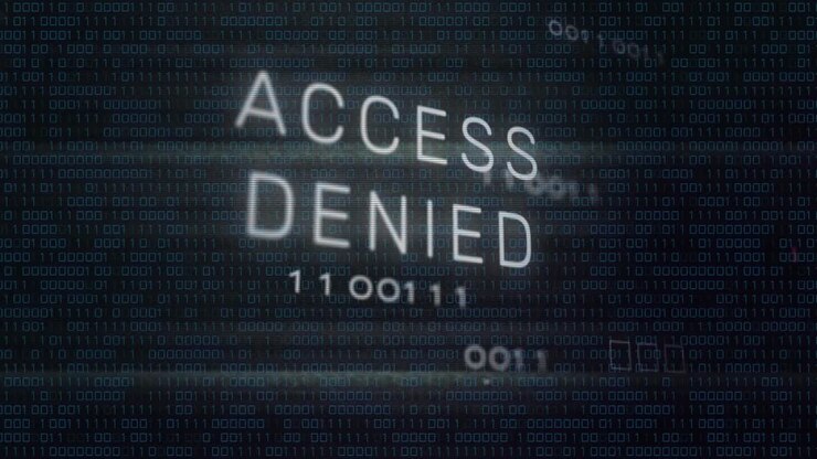 Animation of acces denied text over data processing