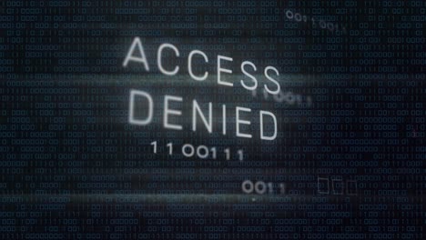 animación del texto de acceso denegado sobre el procesamiento de datos