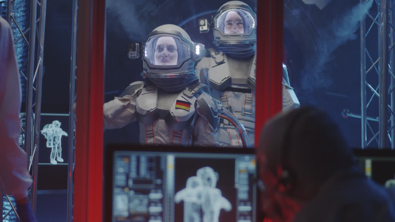 Astronauts in Training Under Observation