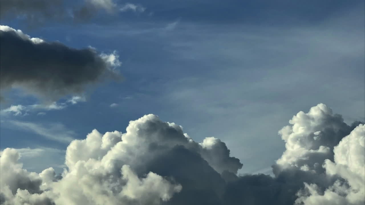 Passing Cumulus clouds in a timelapse sequence at the end of a warm summer day over Worcestershire, England
