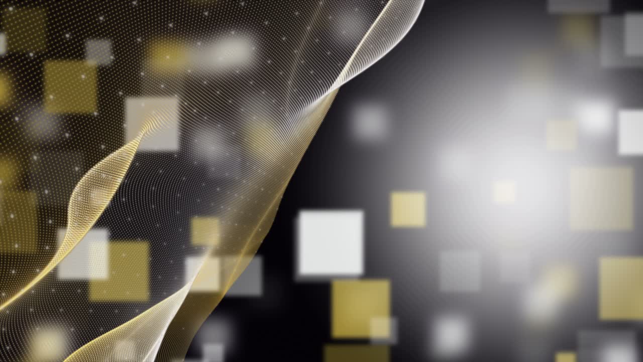 천천히 움직이는 입자 파동 물체와 함께 환상적인 애니메이션, 4096x2304 루프 4k