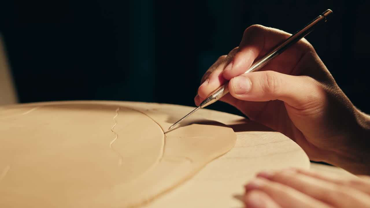 esculpir arcilla con herramientas