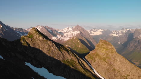 aerial view of mountain tops at norway sunnmøre