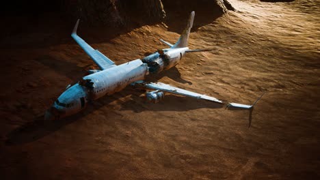 abandoned-crushed-plane-in-desert