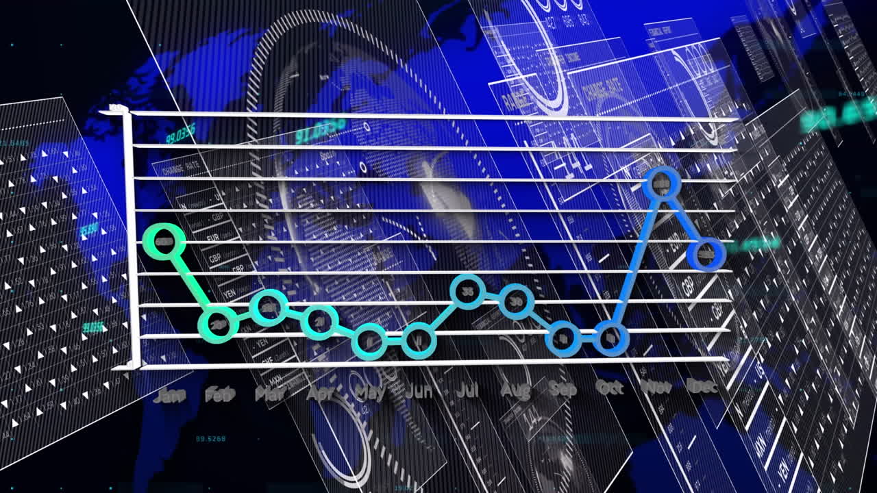animación del mapa del mundo sobre el procesamiento de datos