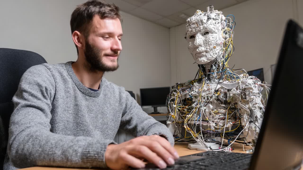 La collaborazione tra un umano e un Android: esplorazione dell'intersezione tra tecnologia ed emozione attraverso la robotica avanzata in uno spazio di lavoro interattivo