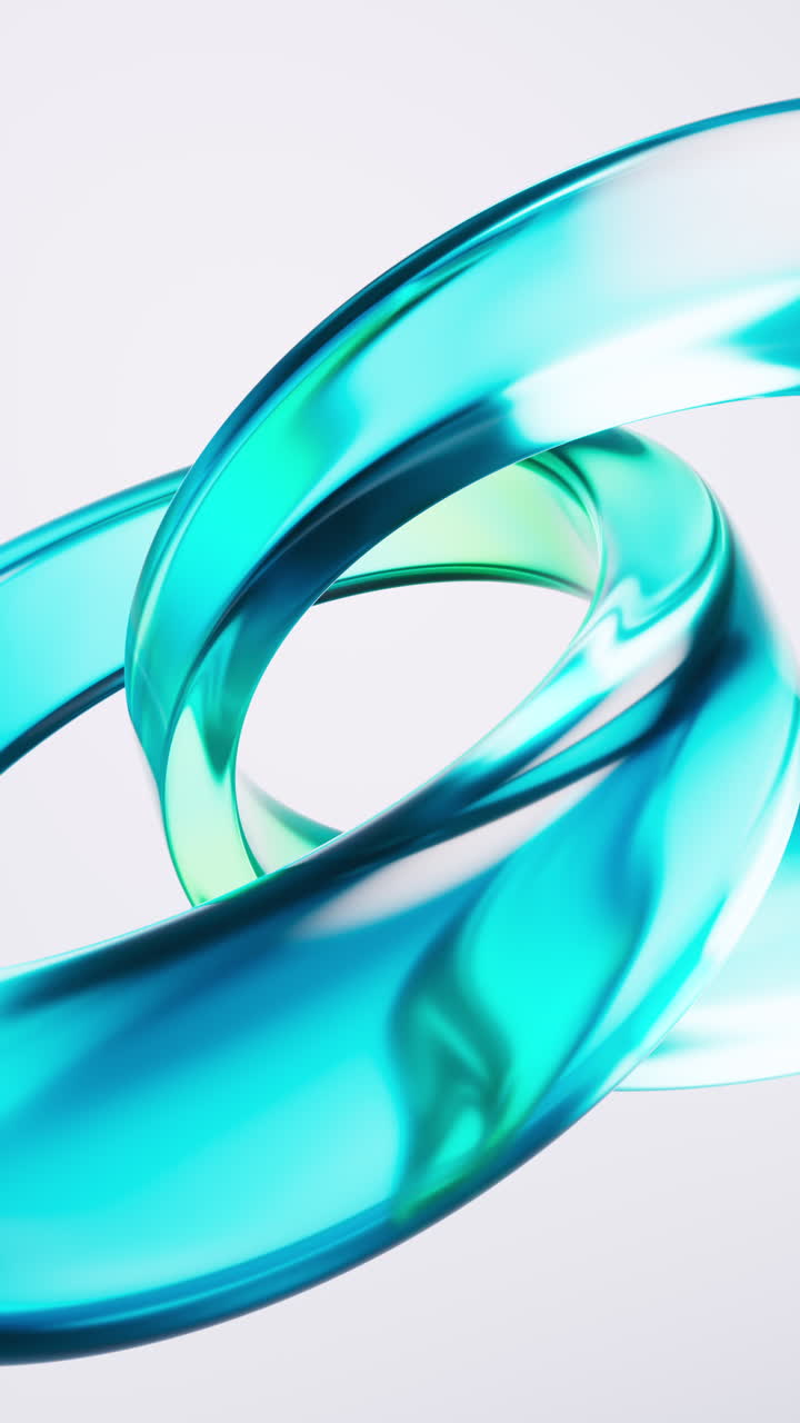 Transparent ring glass background, 3d rendering