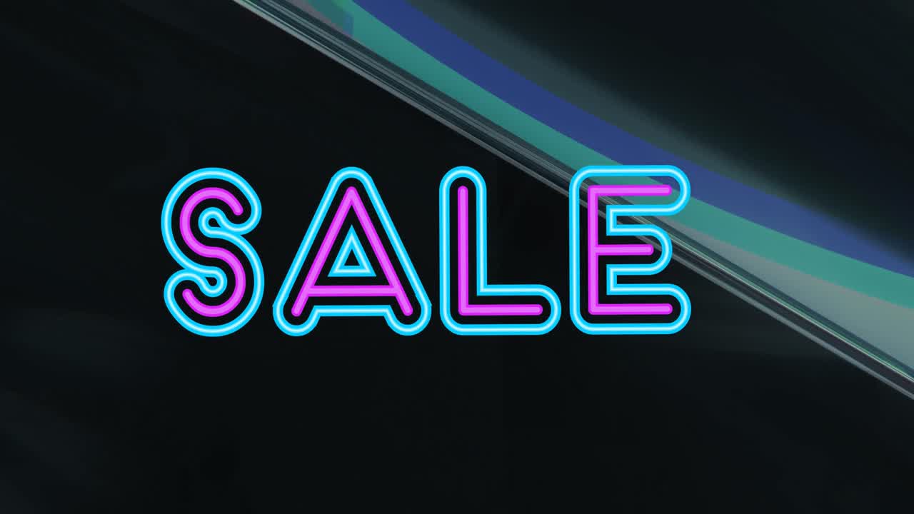 animación del texto de venta sobre el cristal brillante.