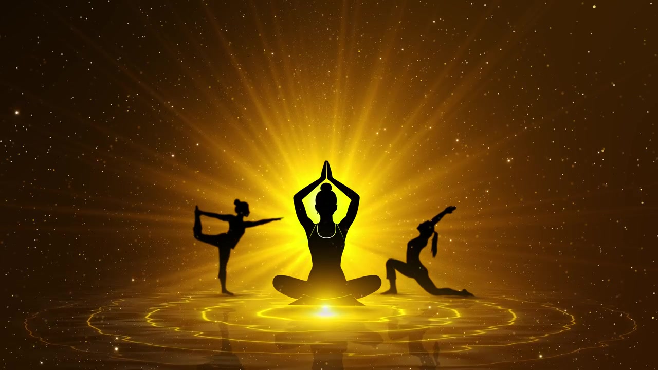 Yoga meditazione chakra animazione corpo luminoso centri energetici sfondo guarigione spirituale