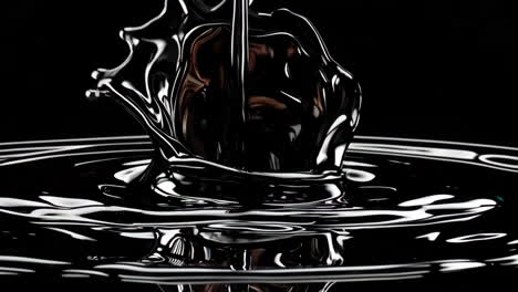 black liquid splash and pouring