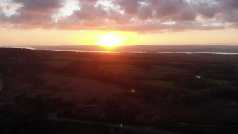 bright yellow sunset light woodbury common. dolly forward
