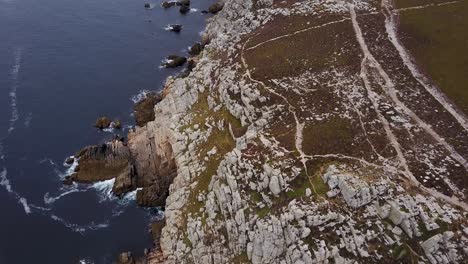 panning up looking at a rocky cliffside