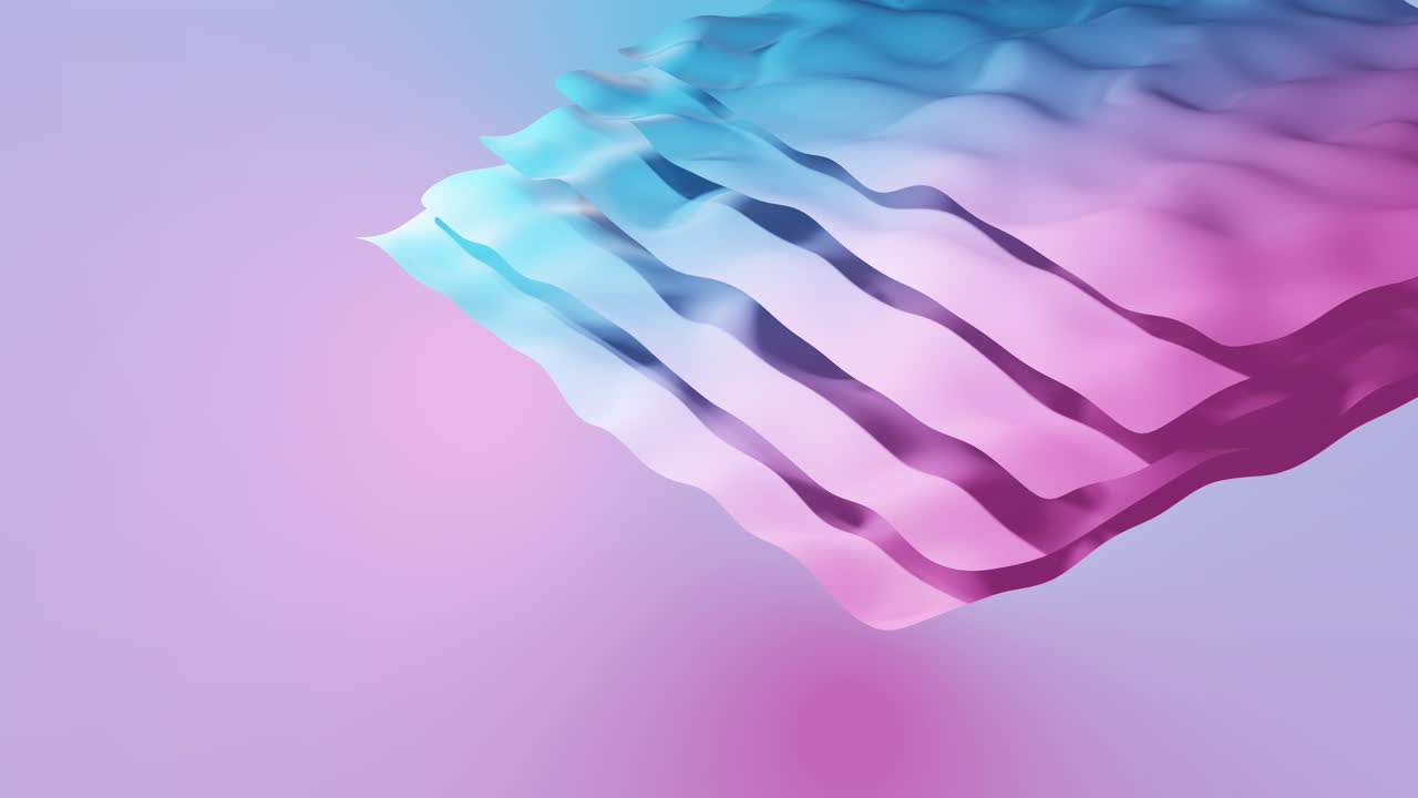 Animation of pink to blue gradient layers waving over gradient background