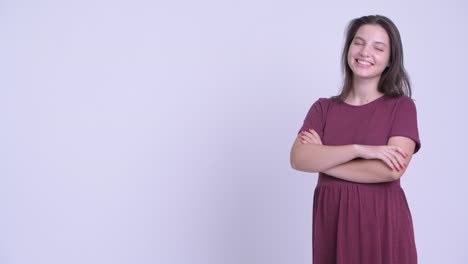 feliz joven hermosa mujer embarazada