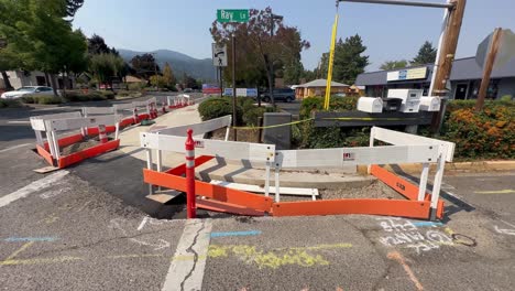 fenced sidewalk for road safety of pedestrians