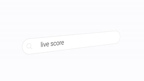 searching for live score in the search engine