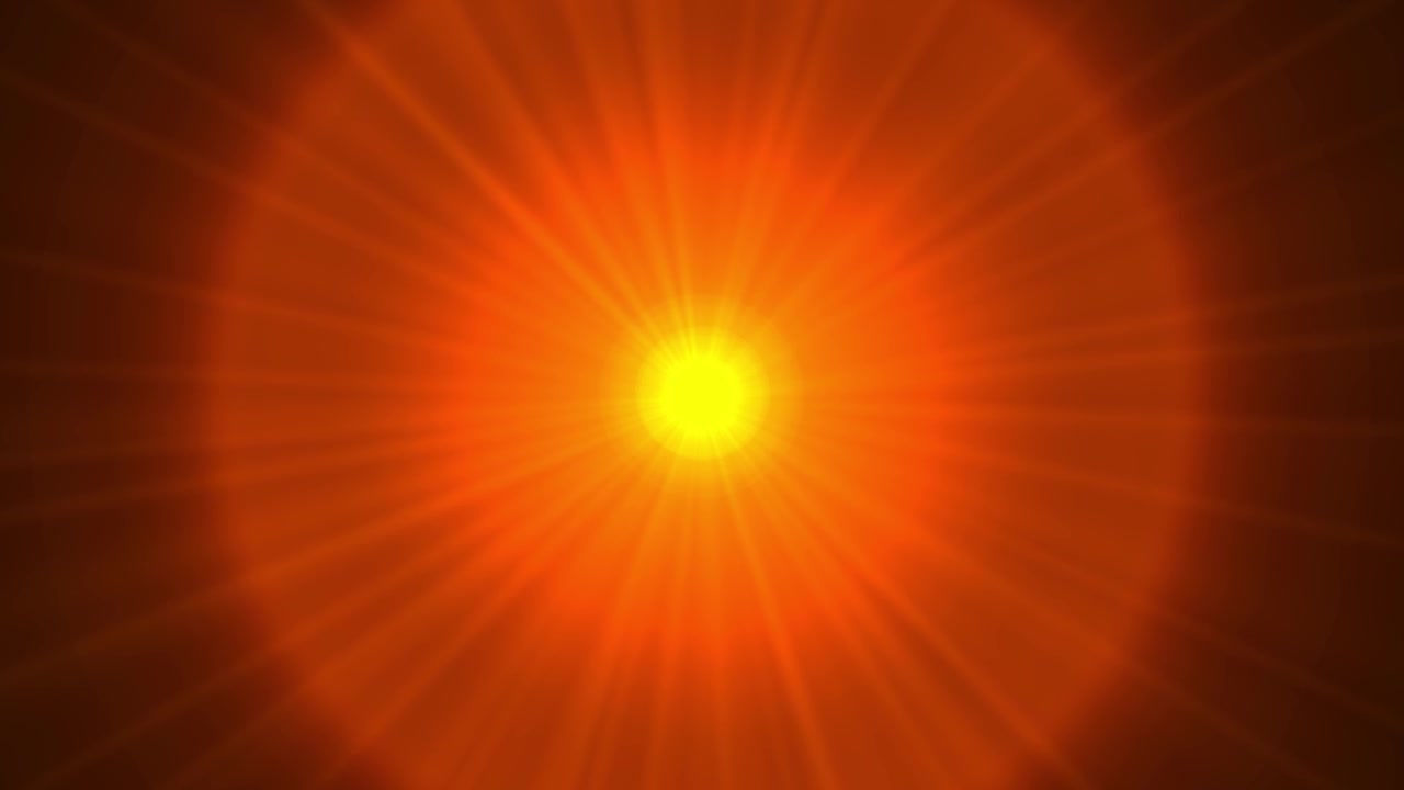 Abstract Glowing Golden Light Rays Radiating From Center
