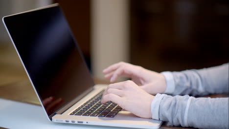 Frau-Tippt-Auf-Einem-Laptop