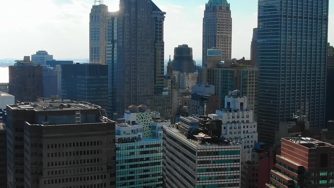 Vista del horizonte urbano de Nueva York durante el día desde una azotea