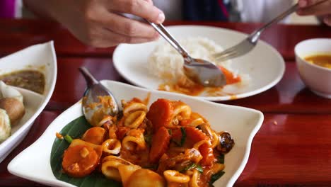 delicious thai dish being served and enjoyed