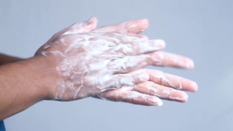 washing hands with soap