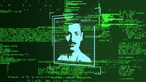 Animation-Der-Datenverarbeitung-Und-Benutzerfotos-Auf-Grünem-Digitalen-Bildschirm
