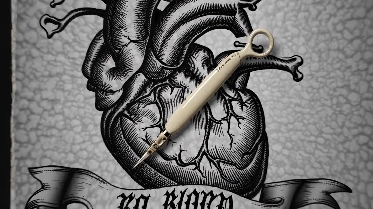 Vintage Heart Anatomy Illustration with Pen Tool
