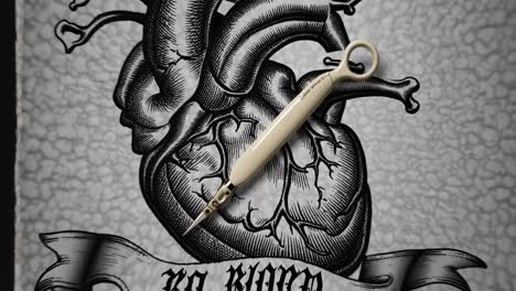 vintage heart anatomy illustration with pen tool