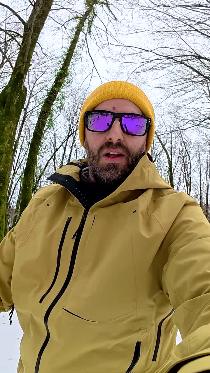 Man in Winter Forest