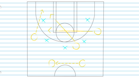 Animation-Des-Spielplans-Auf-Weißem-Hintergrund-Mit-Linien