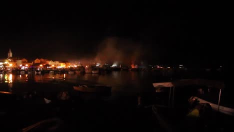 accident in the port and fire burning up