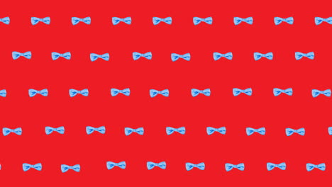 animation of bow ties floating over red background
