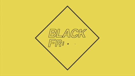 texto moderno de viernes negro en el marco en gradiente amarillo