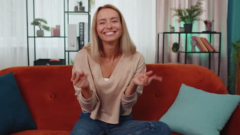 rich happy woman showing wasting or throwing money around hand gesture, profit win lottery, share