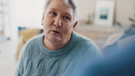 senior woman, caregiver and holding hands