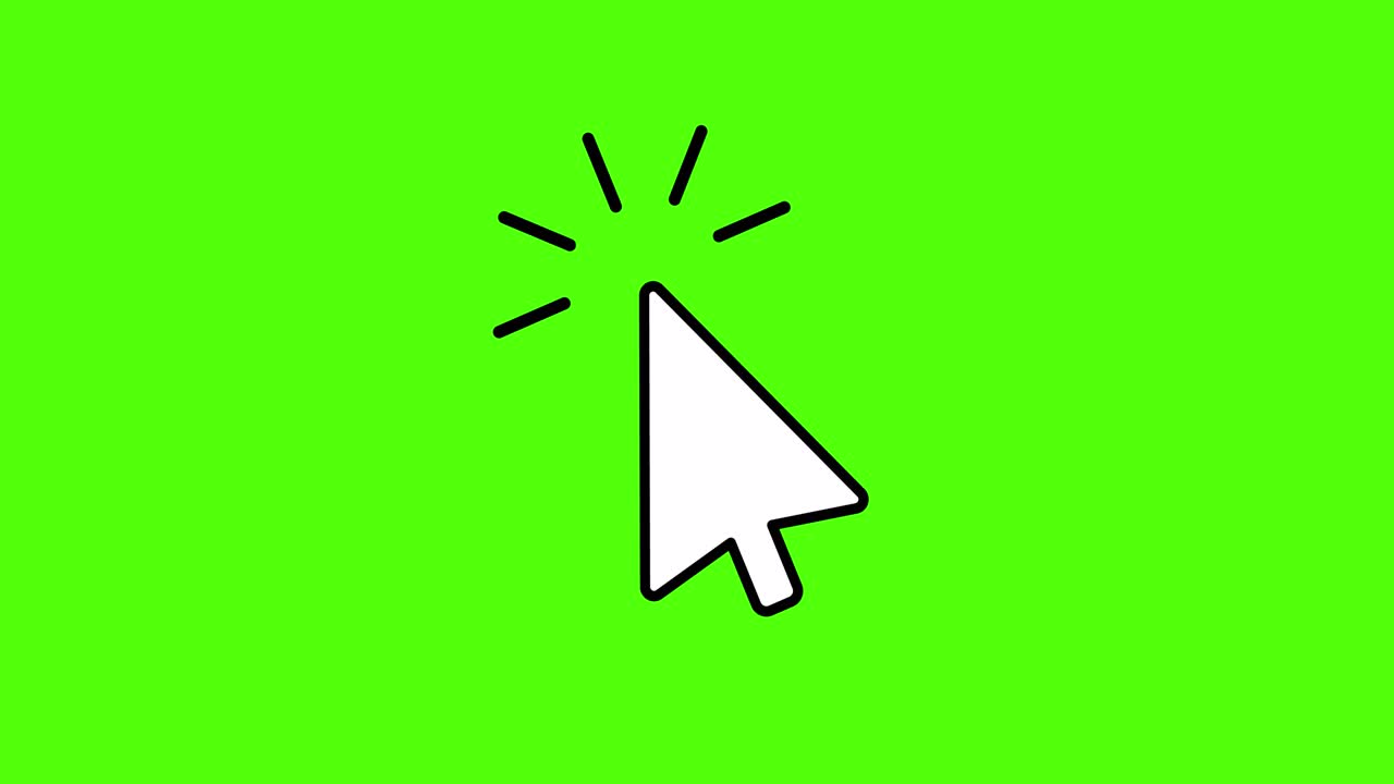 animación del cursor del ratón. movimiento cíclico. video 4k. pantalla verde
