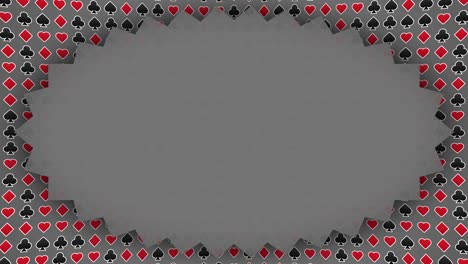 playing card suits hearts diamonds clubs spades pattern frame gray