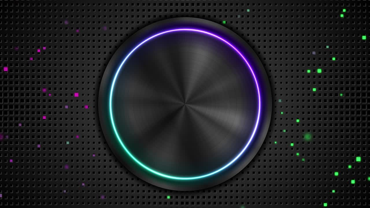 Technology abstract black metallic background with neon shiny light