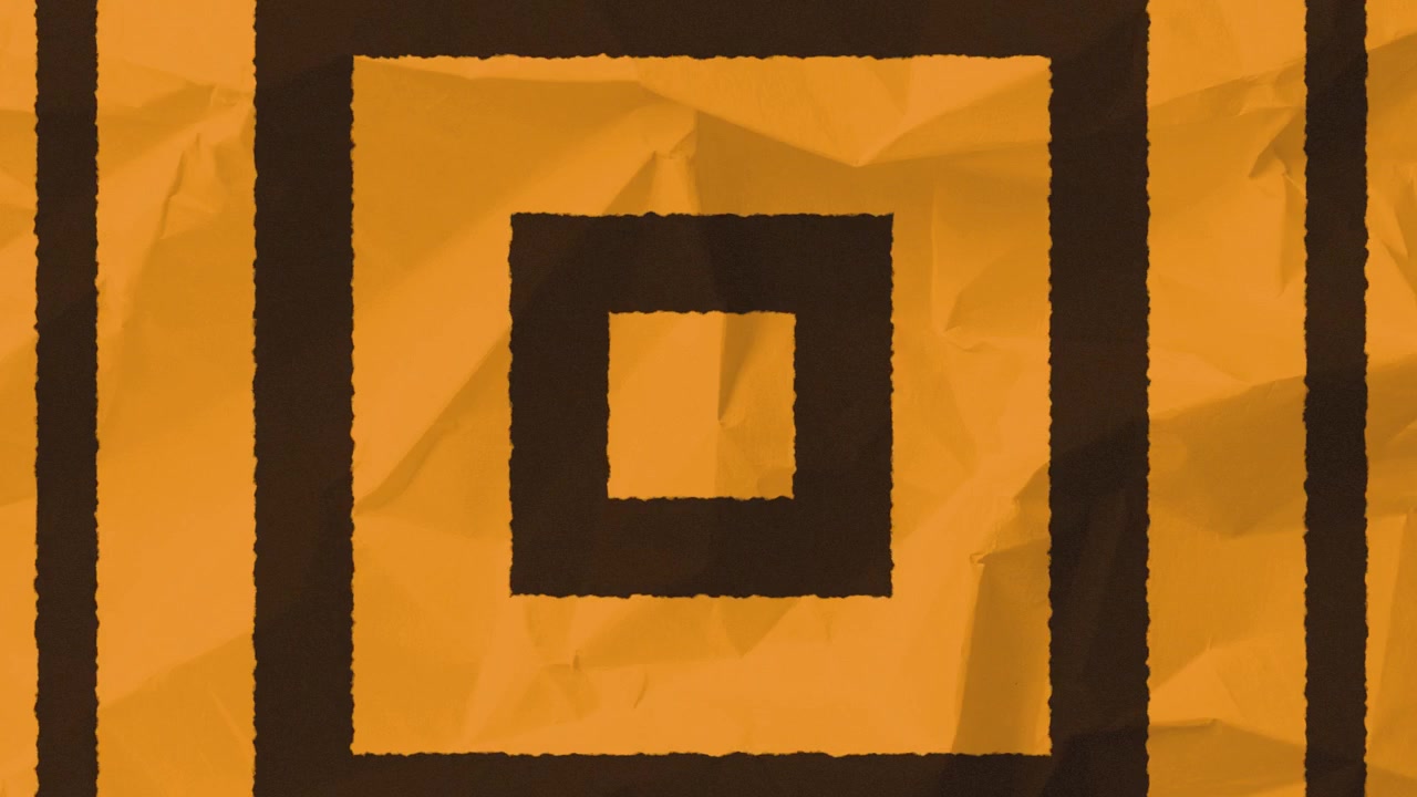 Abstract Minimalist Geometric Design on Orange Crumpled Paper Texture