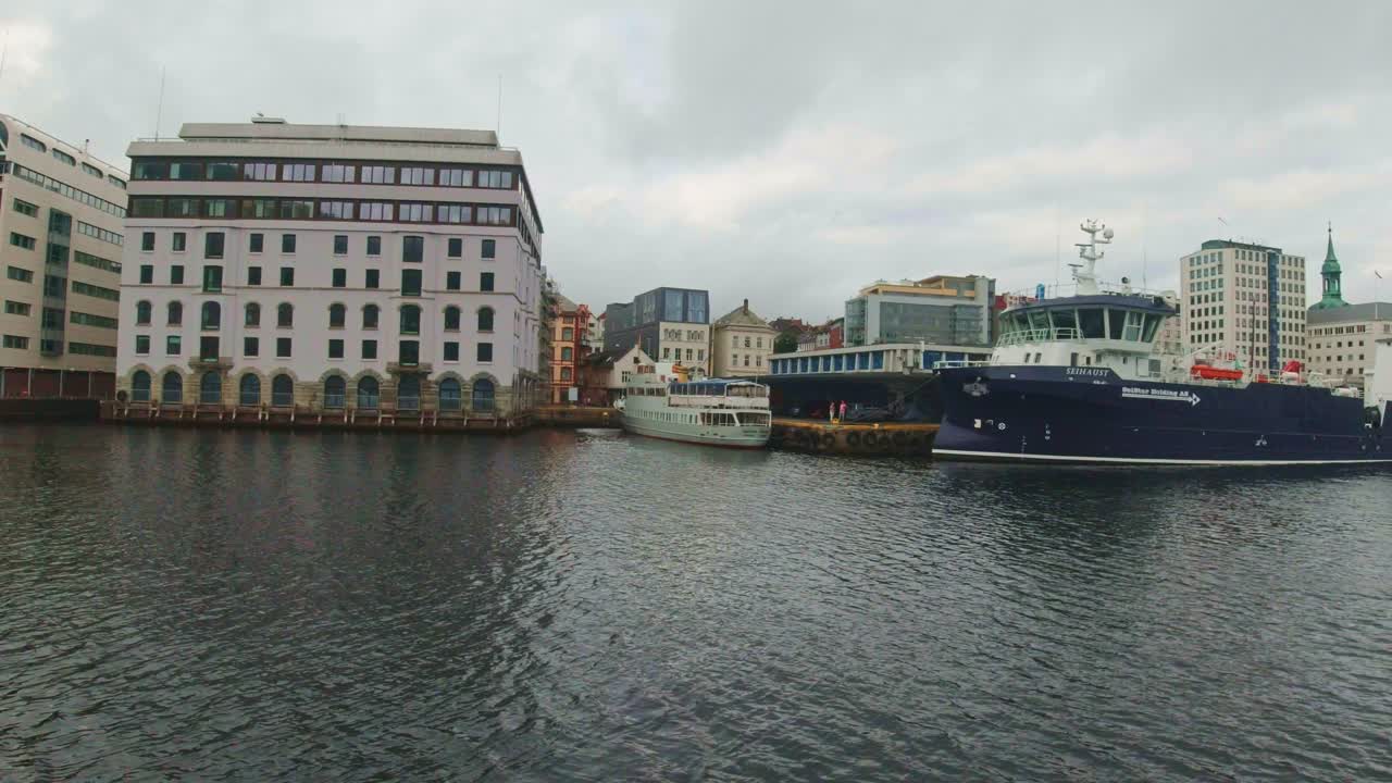 Bergen City Harbour Views While Sightseeing on a Boat Tour Departing from the Port of Norway.