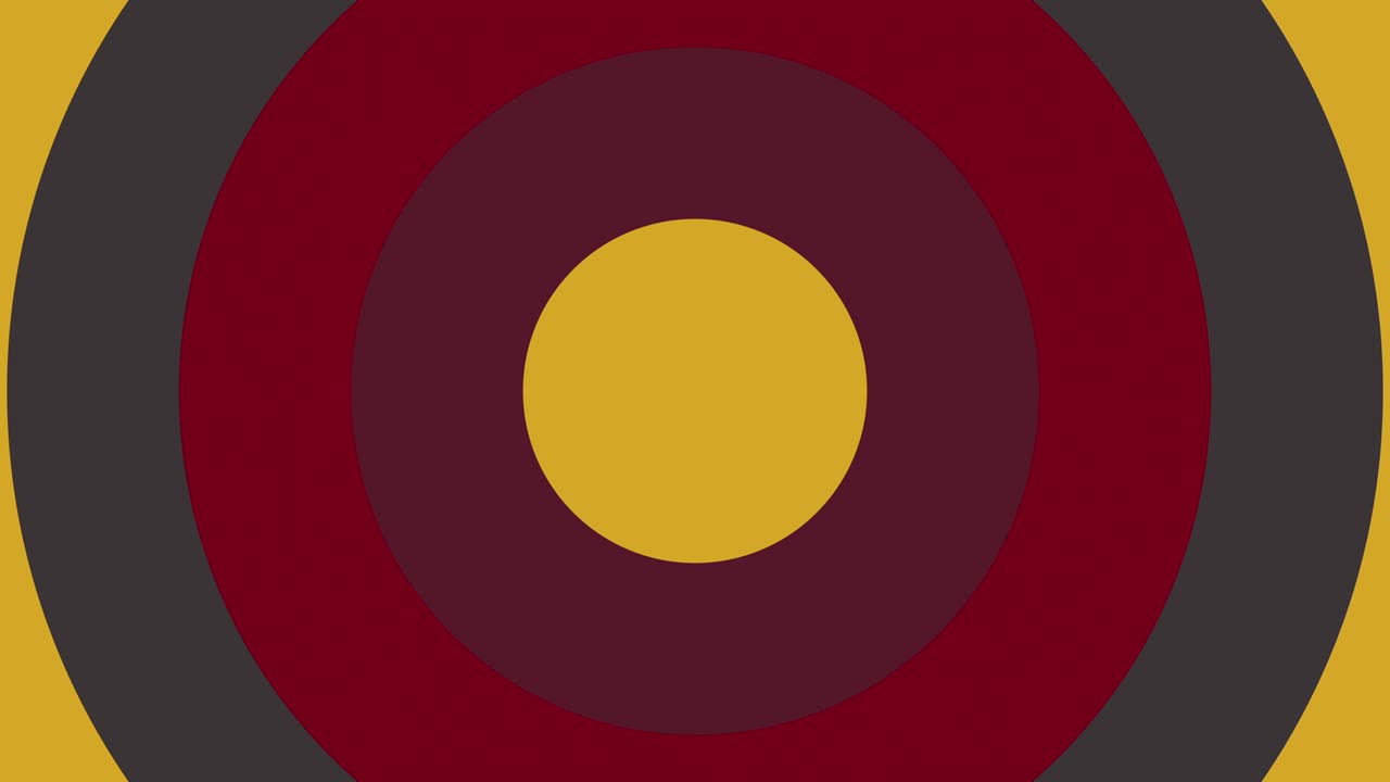 Zooming circles in trendy multicolor palette variation. Simple geometric motion graphic background. Seamless animation with basic shapes