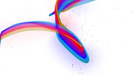 líneas onduladas multicolores o cinta de hermosas rayas vuelan en el aire, suavemente oscilación y onda en fondo blanco. 3d abstracto bucleado fondo creativo 4k con luma mate.