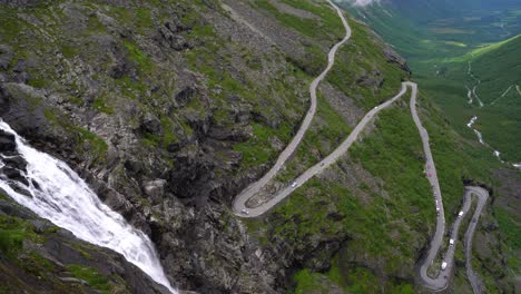 troll's path trollstigen or trollstigveien winding mountain road.