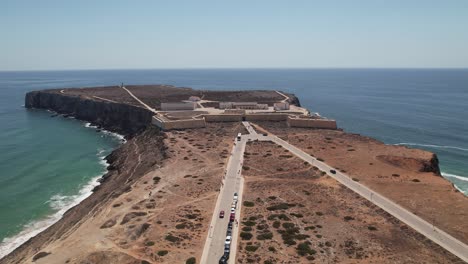 aerial view of sagres fortress at evening aerial view, portugal