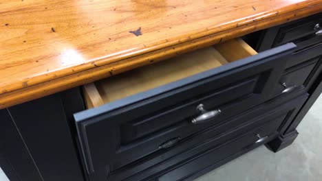 traditional dark cream kitchen wood cabinets, drawer soft closing with slow motion