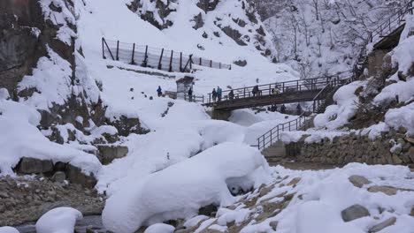 Parque-Jigokudani,-Cubierto-De-Nieve