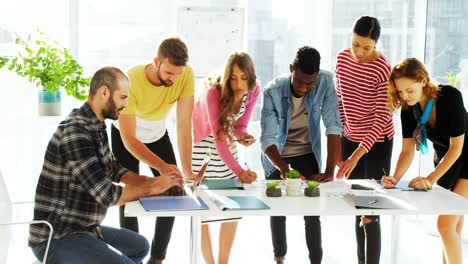 group of colleagues working together