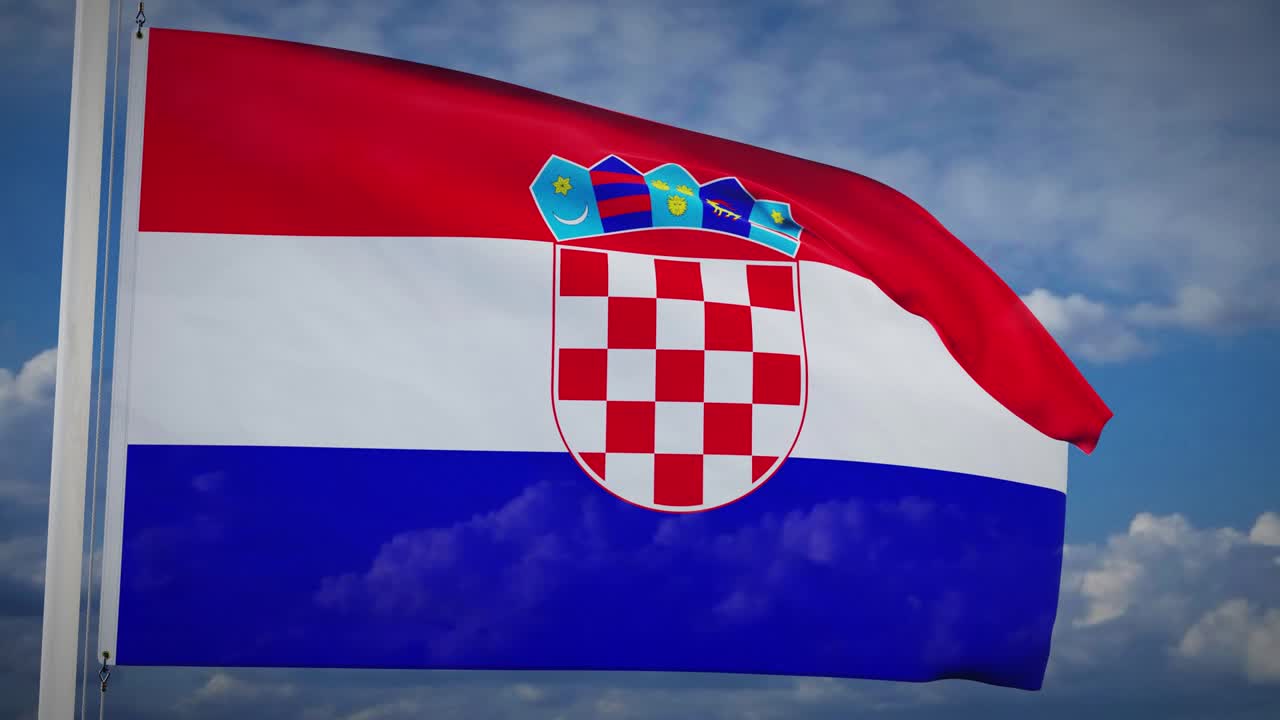 크로아티아 발 기둥이 는 배너 영상 - 비디오 애니메이션