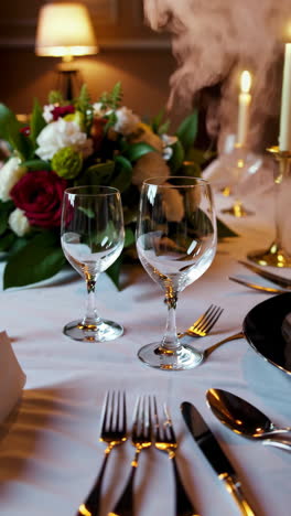 elegante decoración de la mesa para una ocasión especial