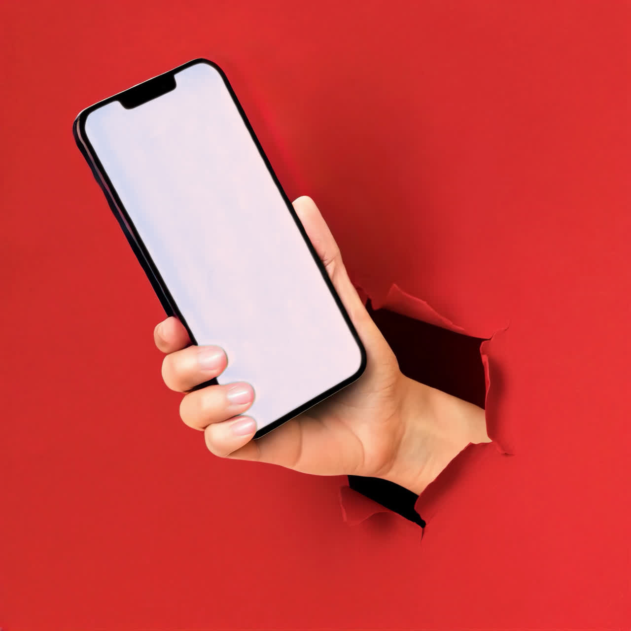 Smartphone screen live mockup in hand animated overlay, transparent 4K video, alpha channel, ProRes